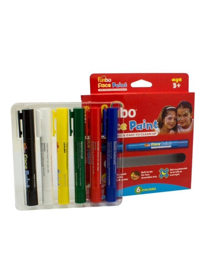 6-Piece Face Paint Pen Set Multicolour