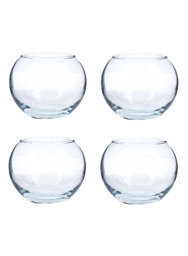 4-Piece Transparent Round Vase Set Clear 8 x 10centimeter
