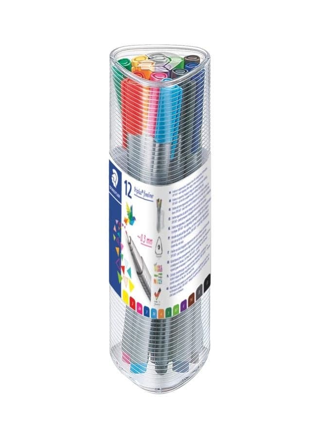12-Piece Triplus Fineliner Pen Multicolour