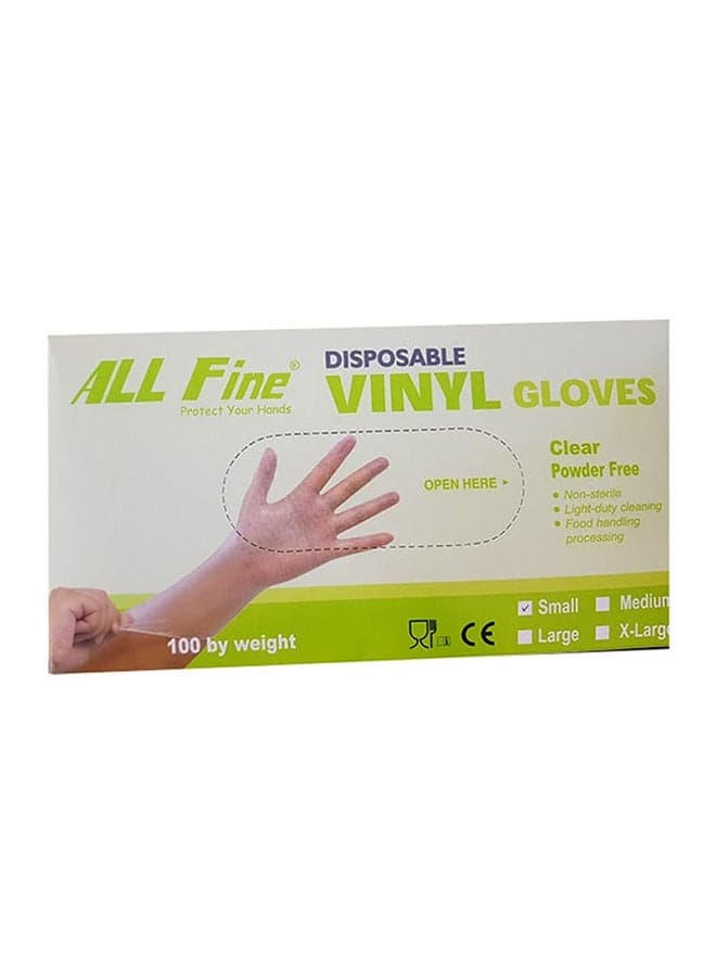 100-Piece Disposable Vinyl Powder Free Gloves Small S