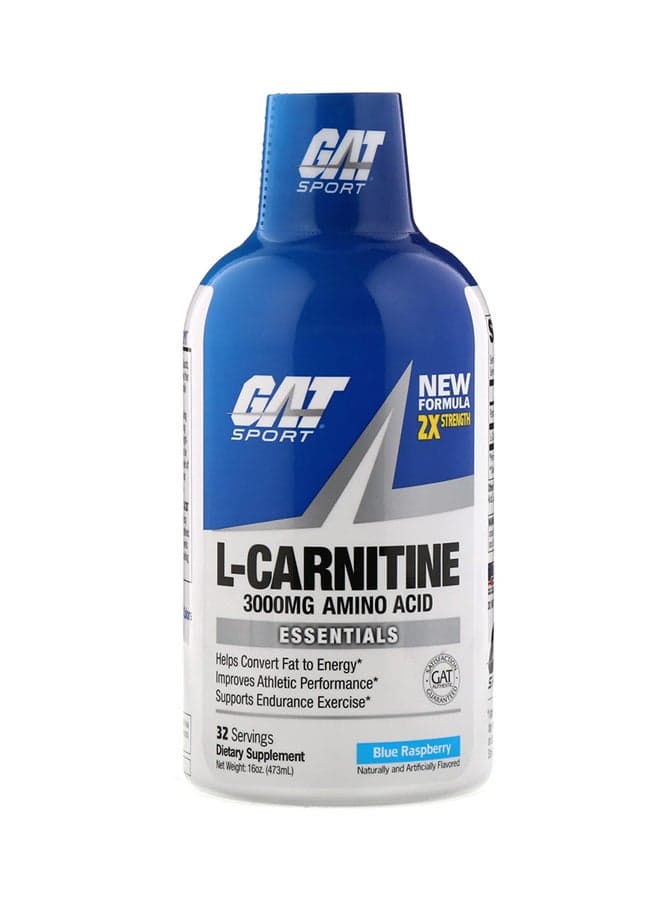 L-Carnitine 3000mg Amino Acid Blue Raspberry Flavor Dietary Supplement