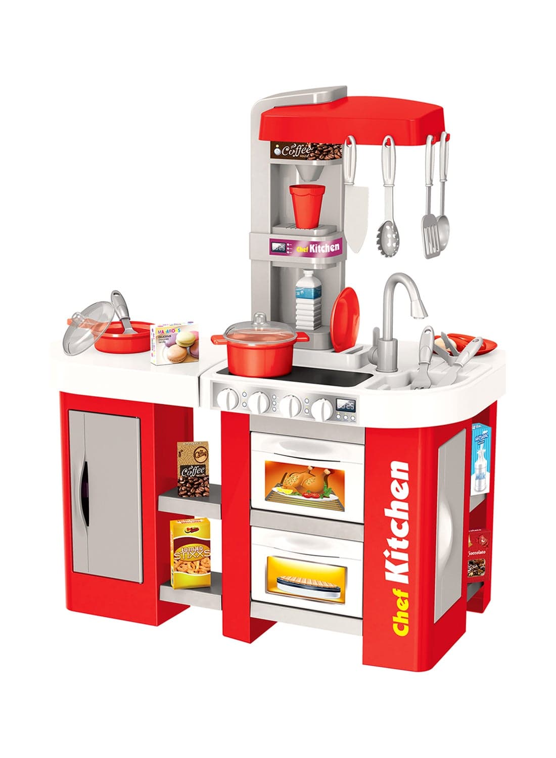 53-Piece Portable Lightweight Durable Talented Pretend Chef Kitchen Play Set 61x33x72.5cm