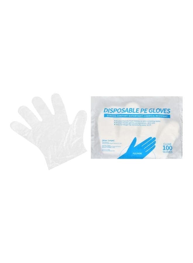 100-Piece Gloves Clear Large