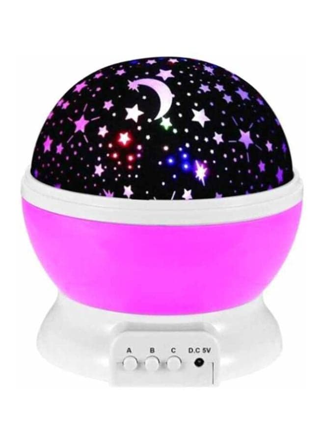 Star And Moon Starlight Projector Lamp Pink/White/Black 12x13cm