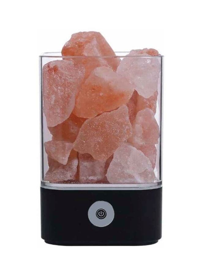 LED Crystal Salt Rock Night Table Lamp Orange/Clear/Black