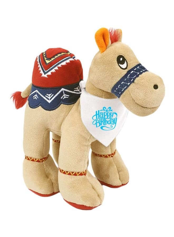 Camel Plush Toy With Happy Birthday Printed Bandana 18x15x8cm