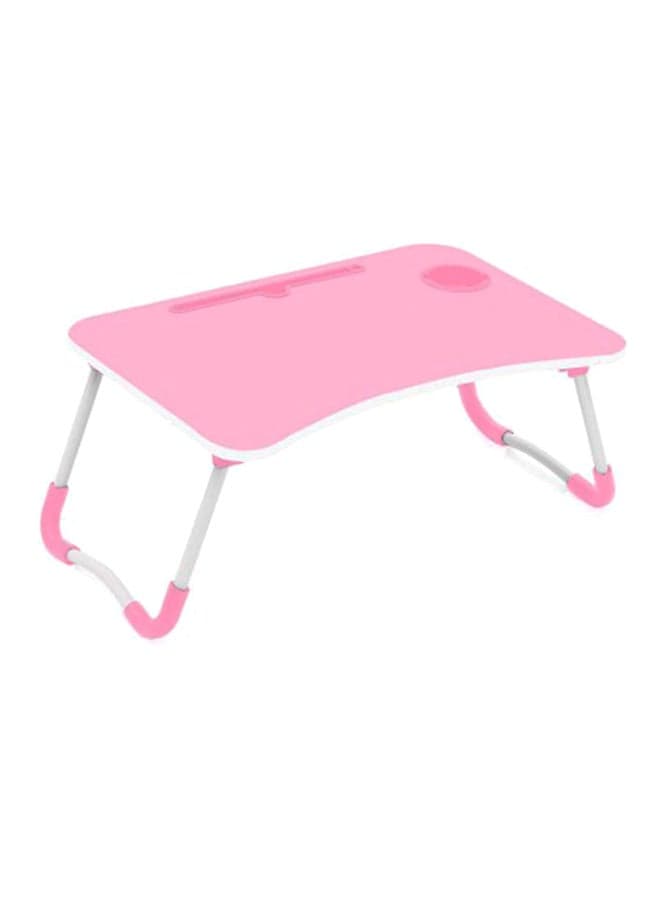 Foldable Laptop Table WithCup Holder Pink/White