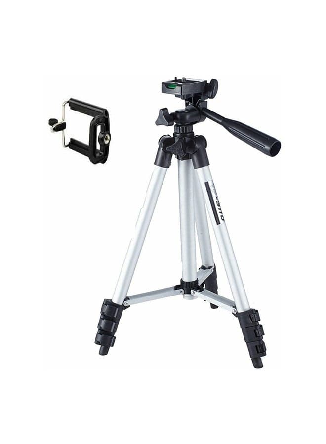 Flexible Aluminium Professional Tripod Stand With Bag Silver