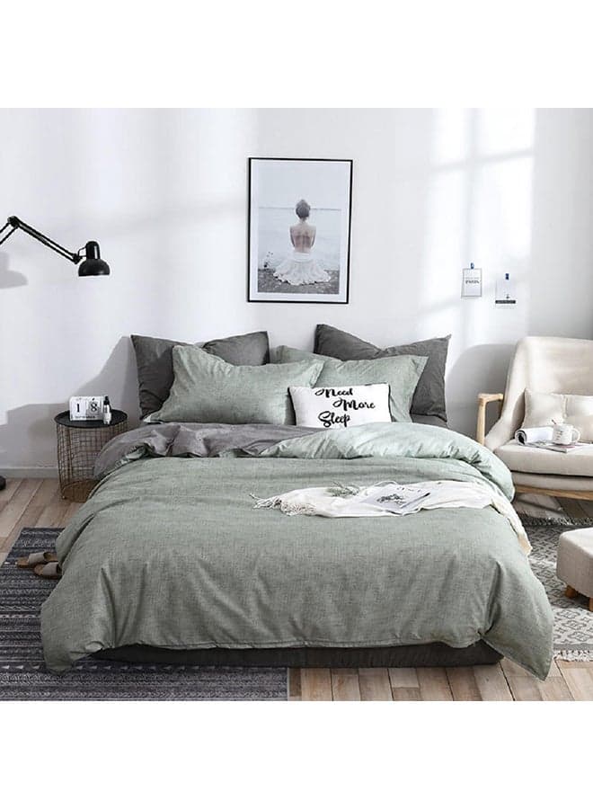 4-Piece King Size Luxurious Comforter Set Microfiber Green