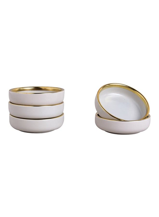 5-Piece Bowl Set Beige/Gold 8.8x8.8x2.5cm