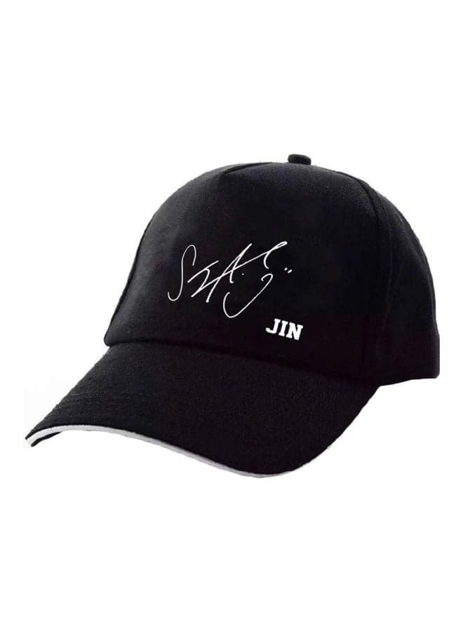 BTS Jin Printed Baseball Cap Black/White
