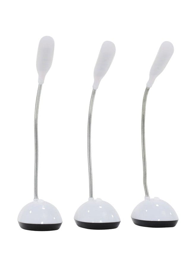 3-Piece Extendable Mini Desk Lamp White 15cm