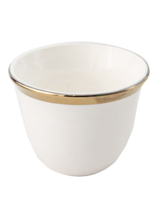 12-Piece Arabic Coffee Cup Set White/Gold 80ml