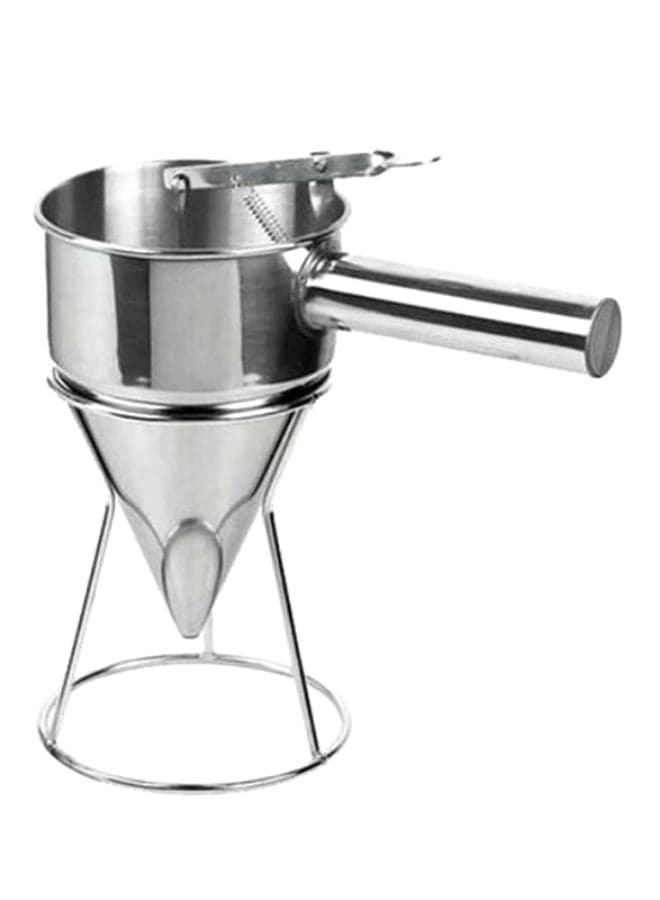 Butter Dispenser Piston Funnel Silver 26.3 x 22.1cm