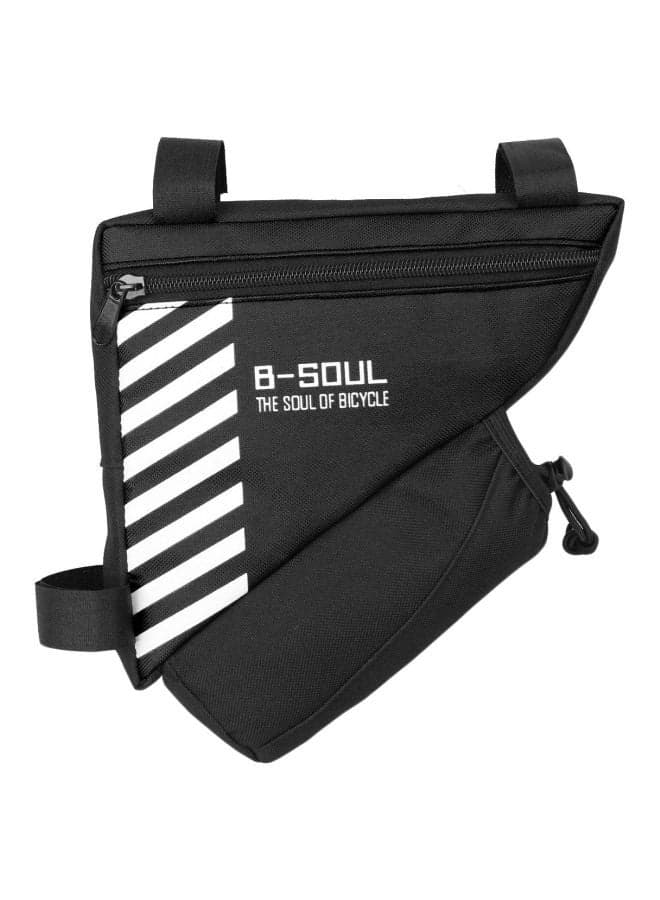 Polyester Triangle Bag With Water Bottle Pocket 20.5x18x5cm Black/White 20.5x18x5cm