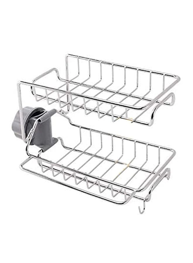 Stainless Steel Kitchen Faucet Sponge Holder Silver 18x14x15.8cm