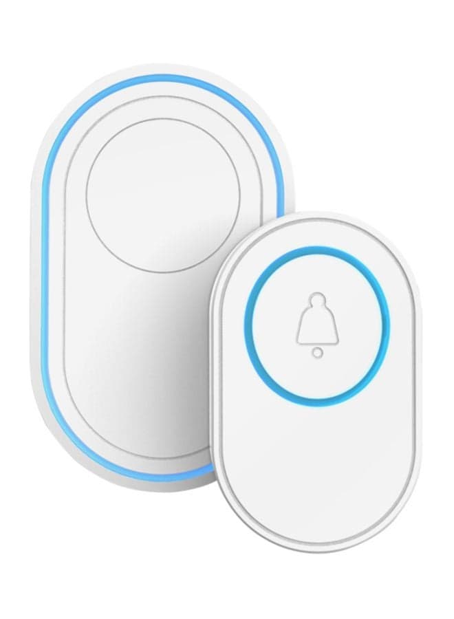 2-Piece Tuya Alarm Host With Wireless WiFi Doorbell Function Set White/Blue 11.6x8.3x6cm