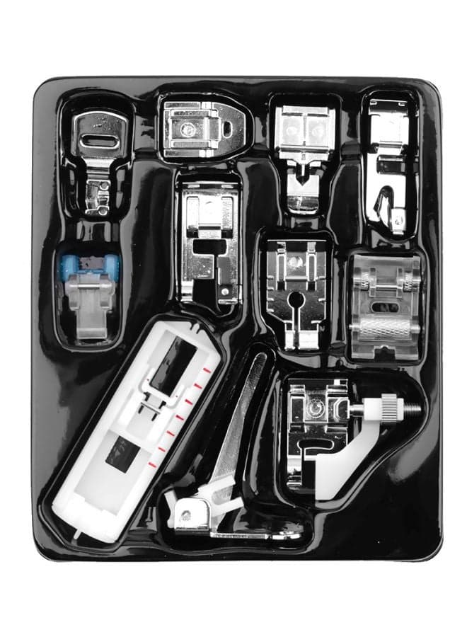 11-Piece Presser Feet Set Silver/Blue/White