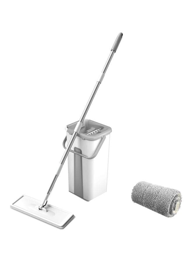 Microfiber Mop With Bucket Set Grey/White