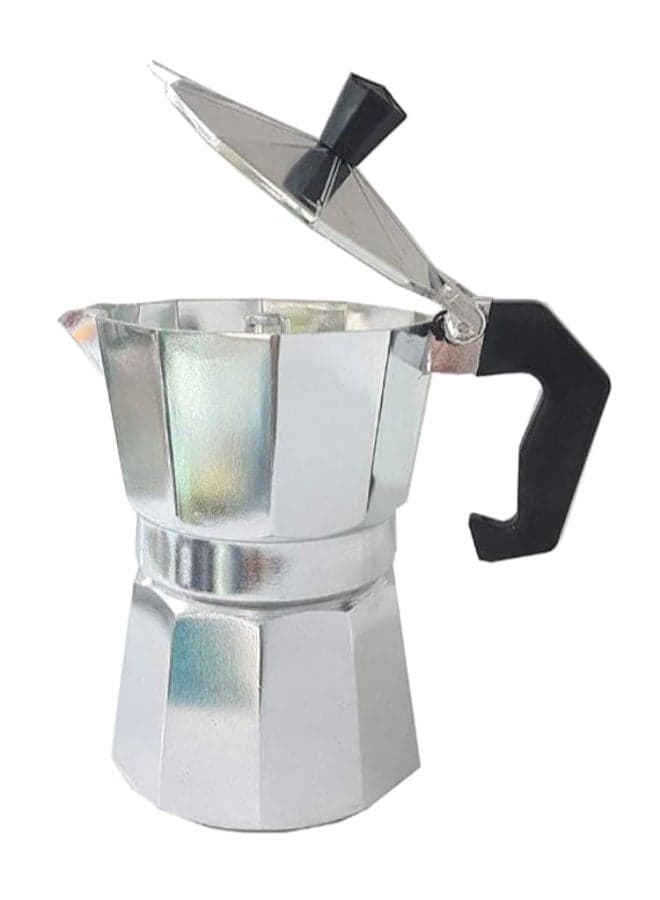 Moka Pot Espresso Maker Silver/Black 7.4 x 14cm