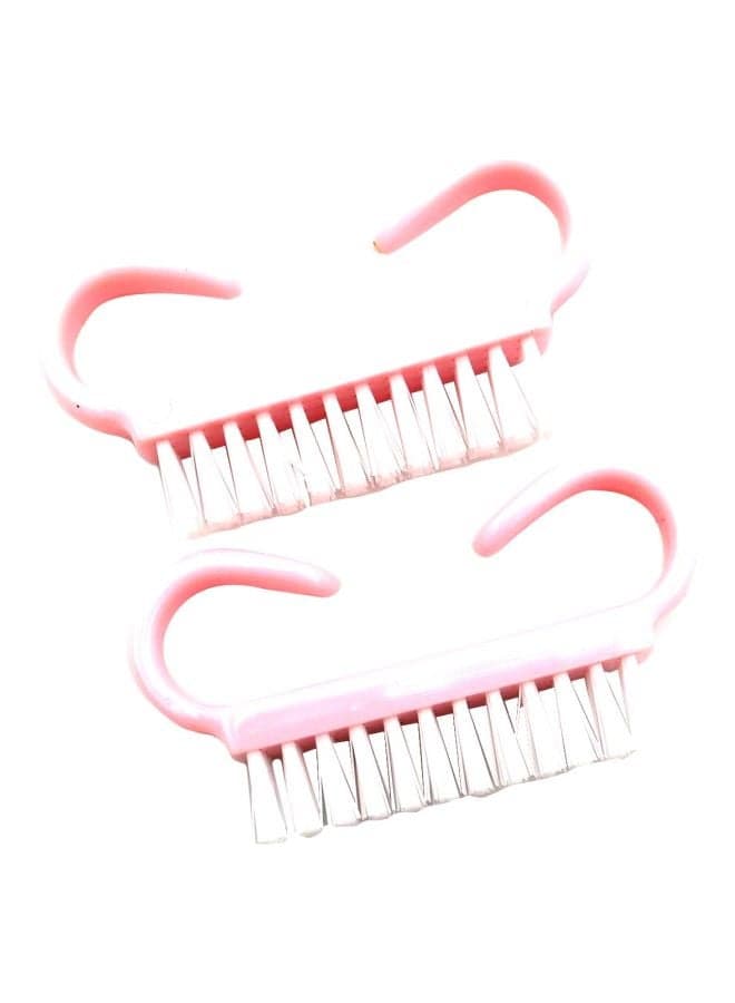 2-Piece Nail Brush Pink/White
