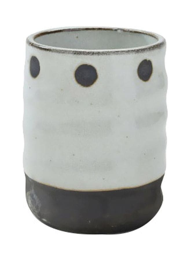 Handmade Stoneware Mug White/Black 100ml