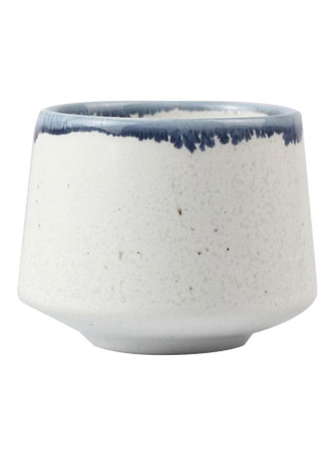 Stoneware Coffee Mug White/Blue 150ml