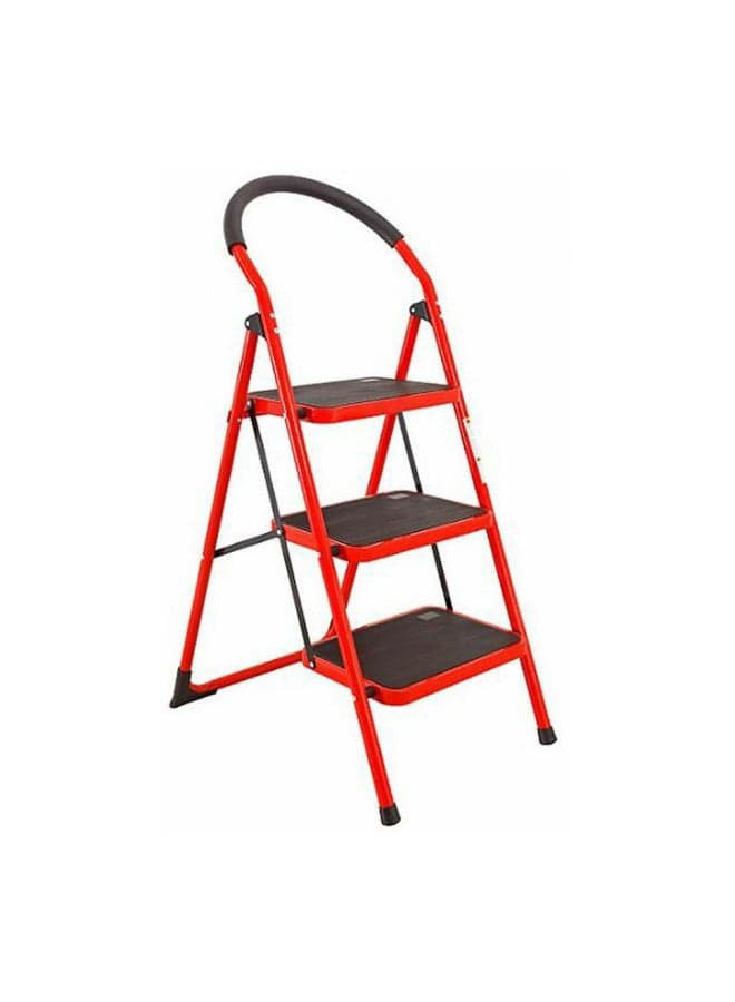3-Steps Home Metal Ladder Red 1.06meter