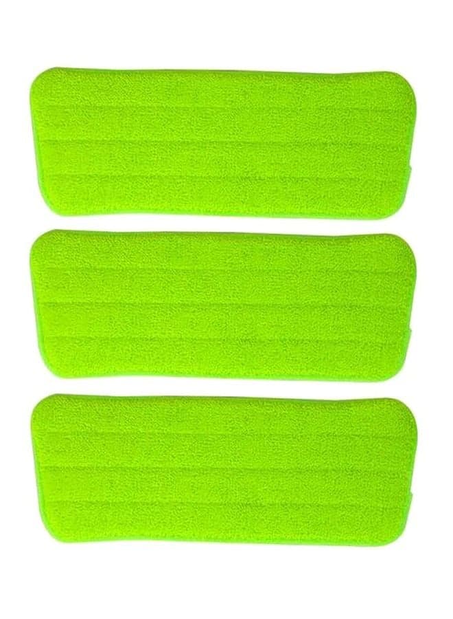 3-Piece Microfibre Replacement Spray Mop Set Green 42x14cm