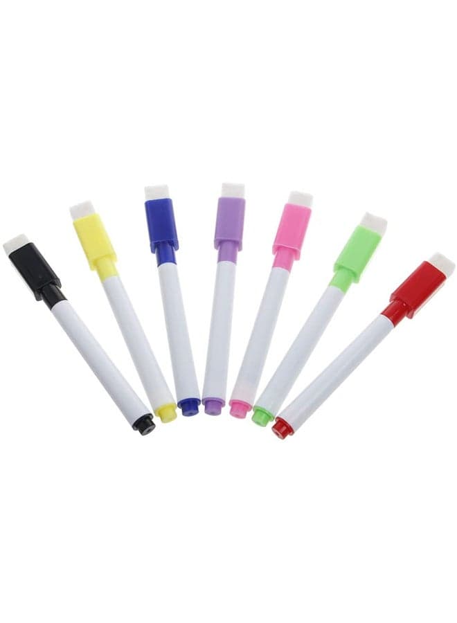 7-Piece Magnetic Whiteboard Black Ink Erasable Markers For Kids