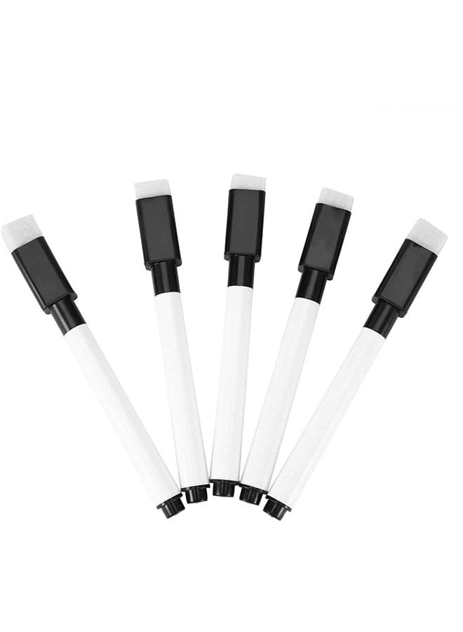 5-Piece Magnetic Whiteboard Erasable Markers Black/White