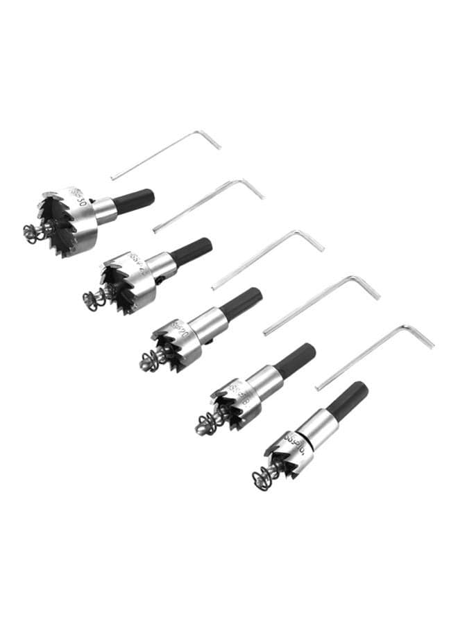 5-Piece Hss Drill Bit Set Black
