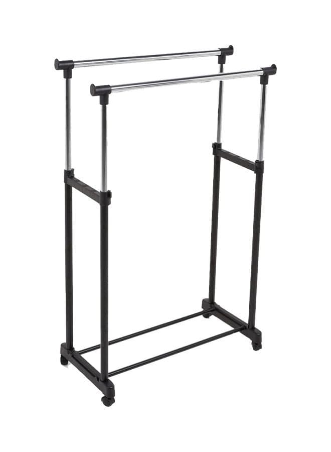 Dual Rod Garment Rack Black/Silver 86x165x44cm