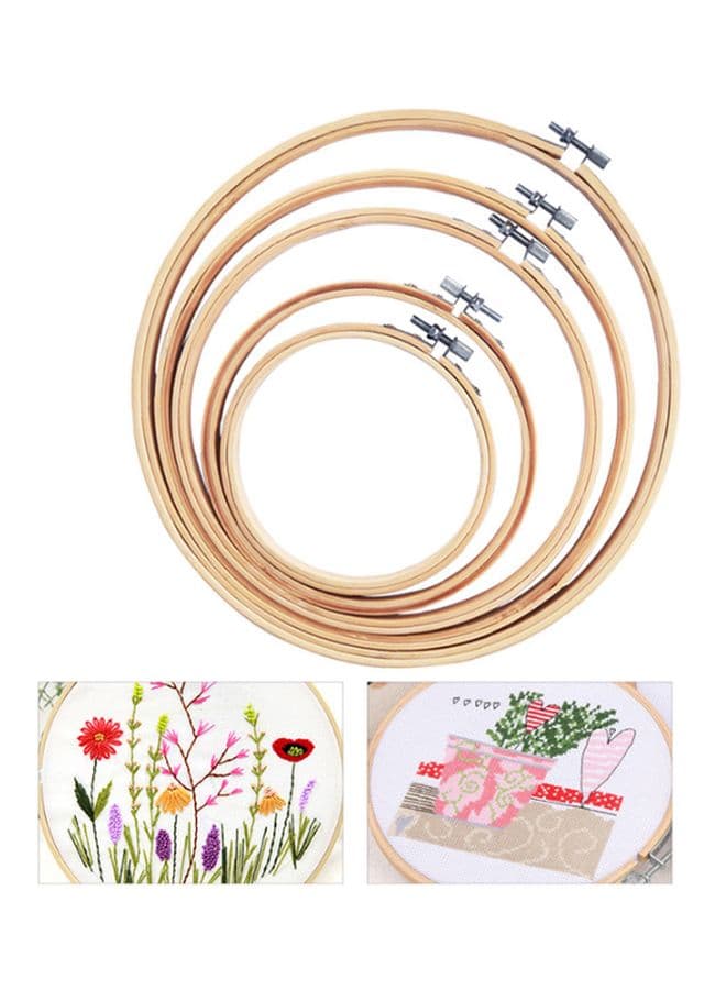 5-Piece Embroidery Hoop Set Beige