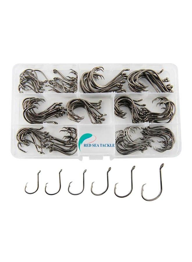 150-Piece Carbon Steel Fishing Octopus Hooks 10x8x5cm
