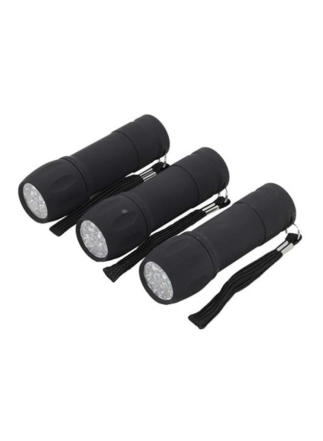 3-Piece Soft LED Keychain Rechargeable LED Flashlight Black LED Fishing Mini Flashlight Portable Flashlight Tool Abs Camping Black