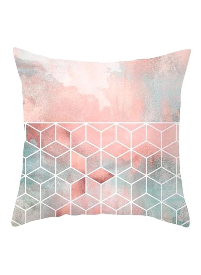 Printed Cushion Cover Pink/Blue 45x45cm