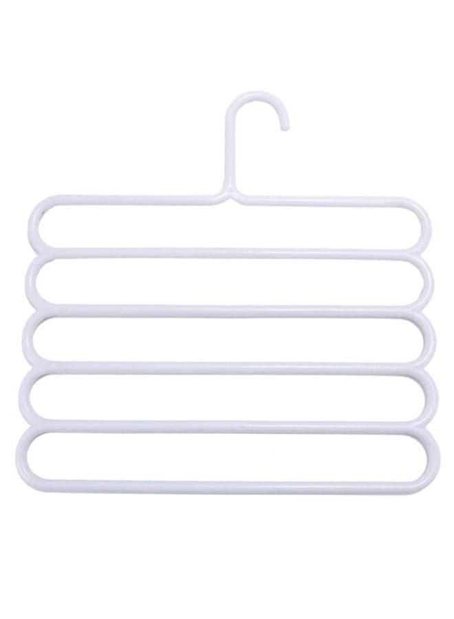 5-Layer Multipurpose Closet Clothes Hanger White 34 x 34cm