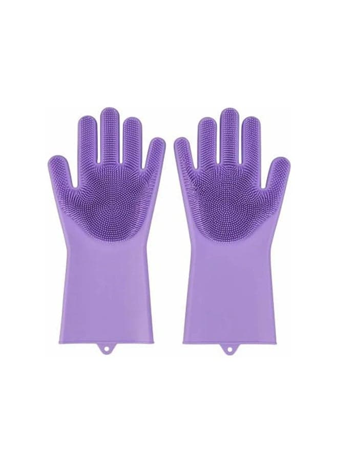 Reusable Diswashing Gloves Purple 34x14.5cm