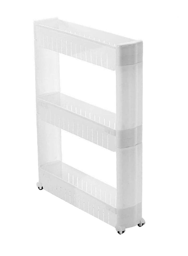 3 Tier Slim Storage Rack White 55 x 72cm
