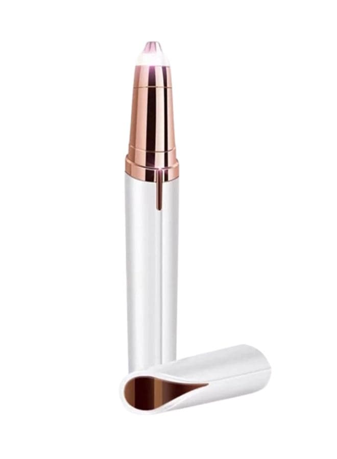 Eyebrow Trimmer With LED Light White/Gold 10.5x2.5x2.3cm