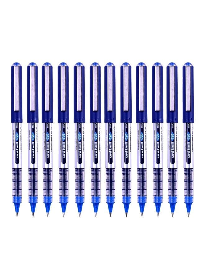 12-Piece Eye Micro Rollerball Pen Set Blue