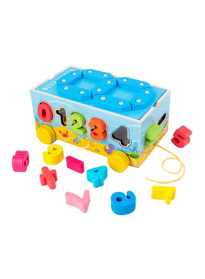 Wooden Number Shape Building Blocks Paired With Trailer