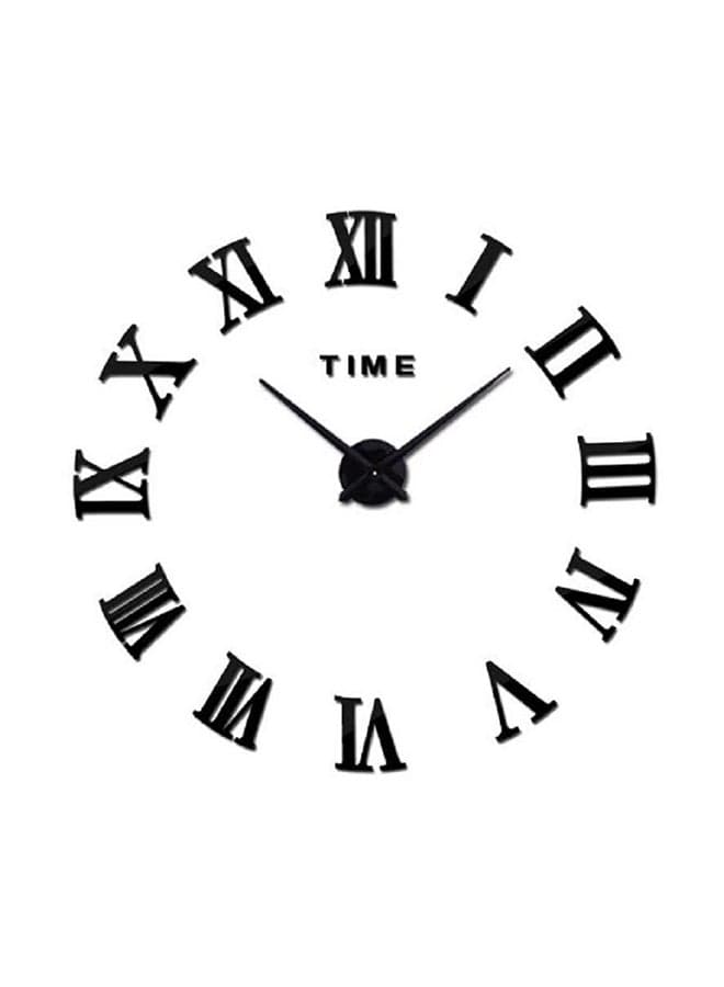 Large Diy Quartz 3D Roman Number Acrylic Sticker Wall Clock Black 80x80cm