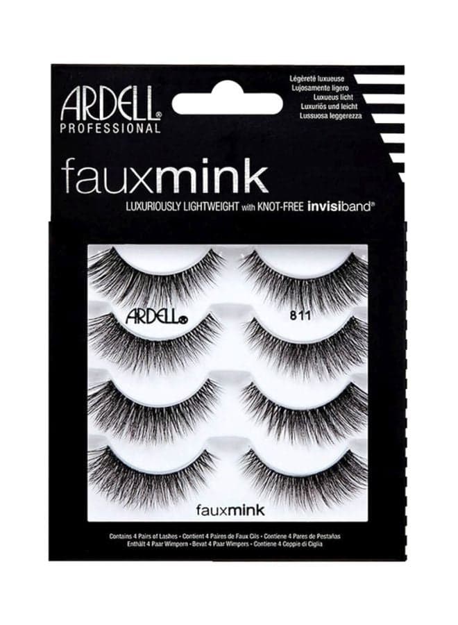 8/-Piece Fauxmink False Eyelashes Set 811 Black