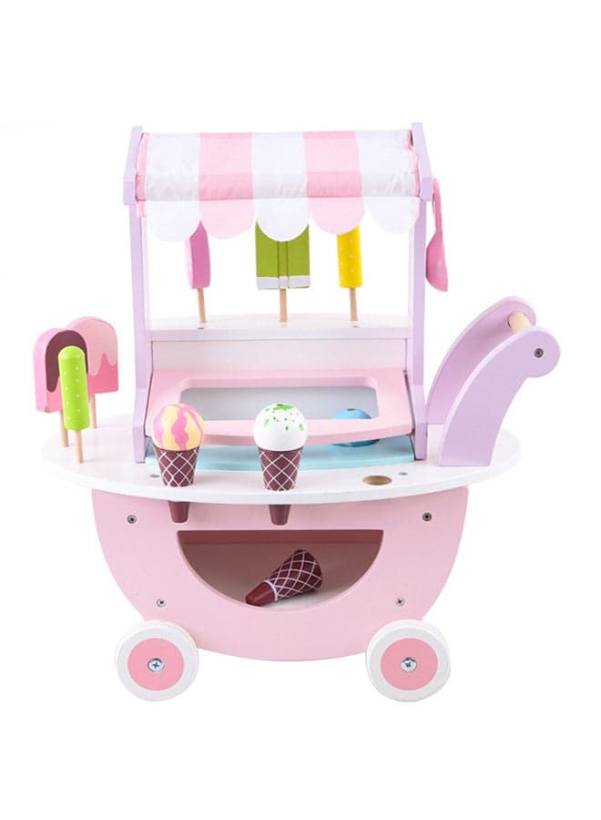 Wooden Simulation Ice-Cream Cart Set