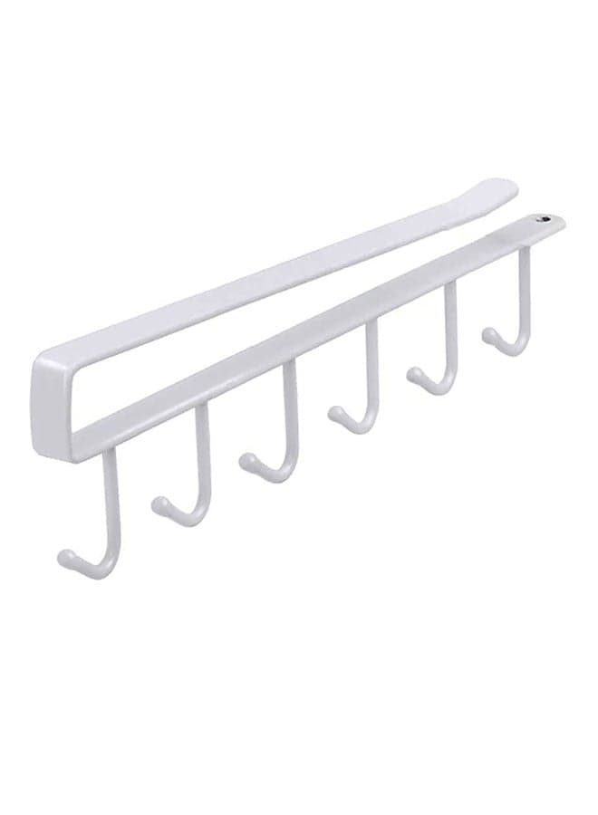 Cupboard Wardrobe Holder Kitchen Storage Rack White 26x6.5x1.5cm