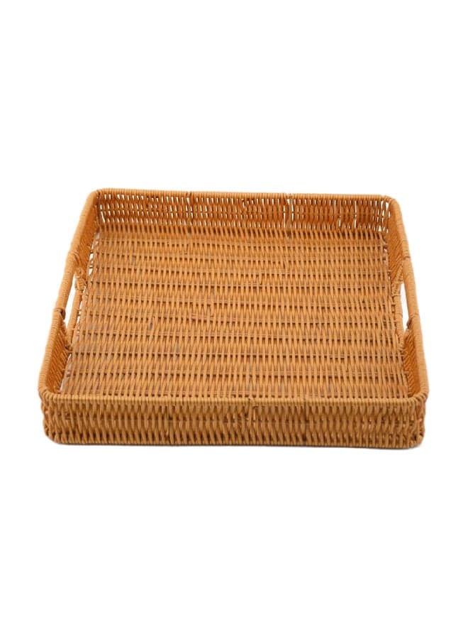 Artificial Bamboo Square Tray Brown 38x38x5cm