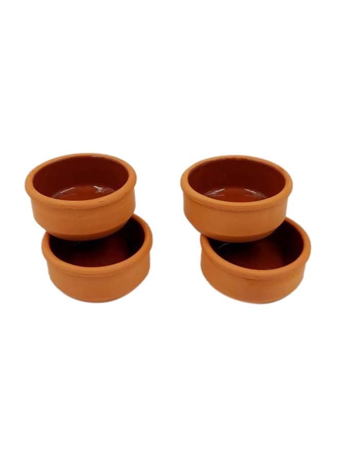 4-Piece Bowl Set Brown 8cm