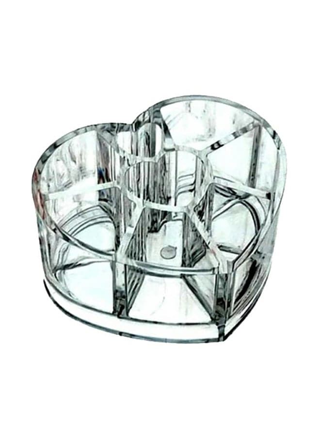 Heart Shaped Cosmetic Organizer Clear